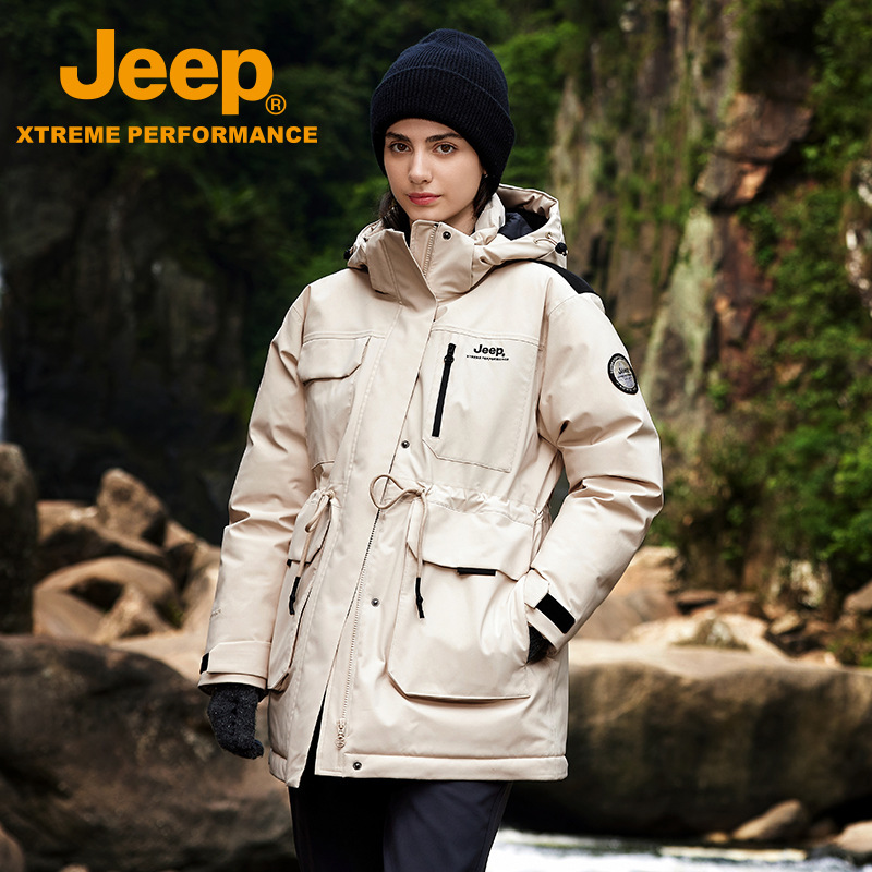 Jeep Jeep Outdoor Down Pike Clothing Women's Windproof Waterproof Autumn and Winter New Style Charge Clothing Graphene Down Jacket