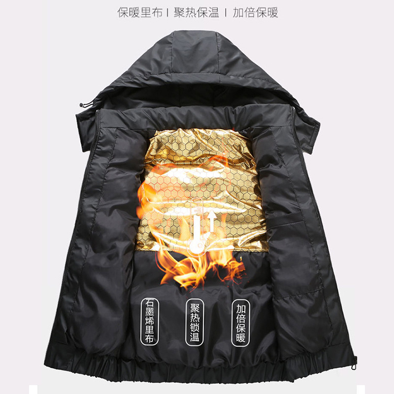 Energía transfronteriza de grafeno desmontable con capuzas abrazadera de caballo al aire libre estilo de moda de algodón plumón chaleco casual logotipo impresa