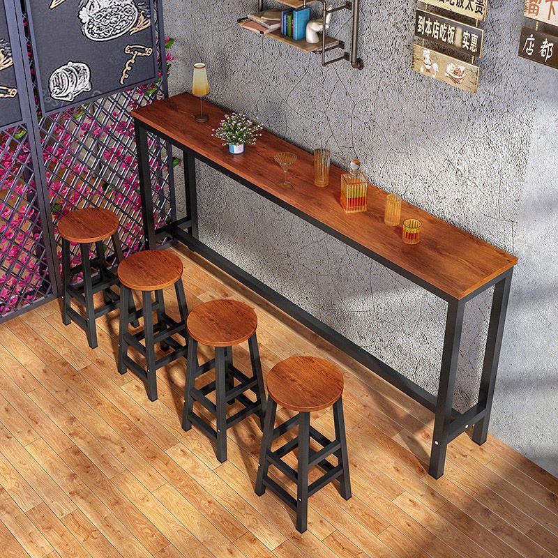Commercial Narrow Table, Household Long Table, Milk Tea Shop Table and Chair Combination, High Bar Chair, Simple Wall Bar Table