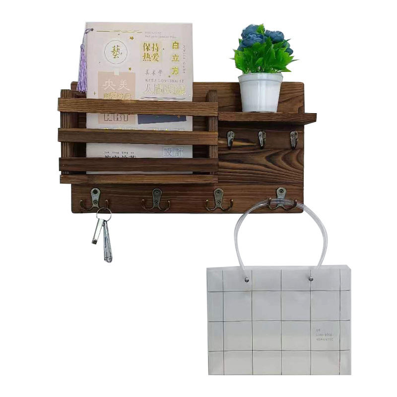 Amazon sala de estar colgante de madera pared colgante de pared estante de almacenamiento colgante de llaves de puerta de entrada marco de madera