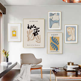 简约北欧马蒂斯抽象艺术线条人物海报客厅装饰画图片壁画画芯喷绘