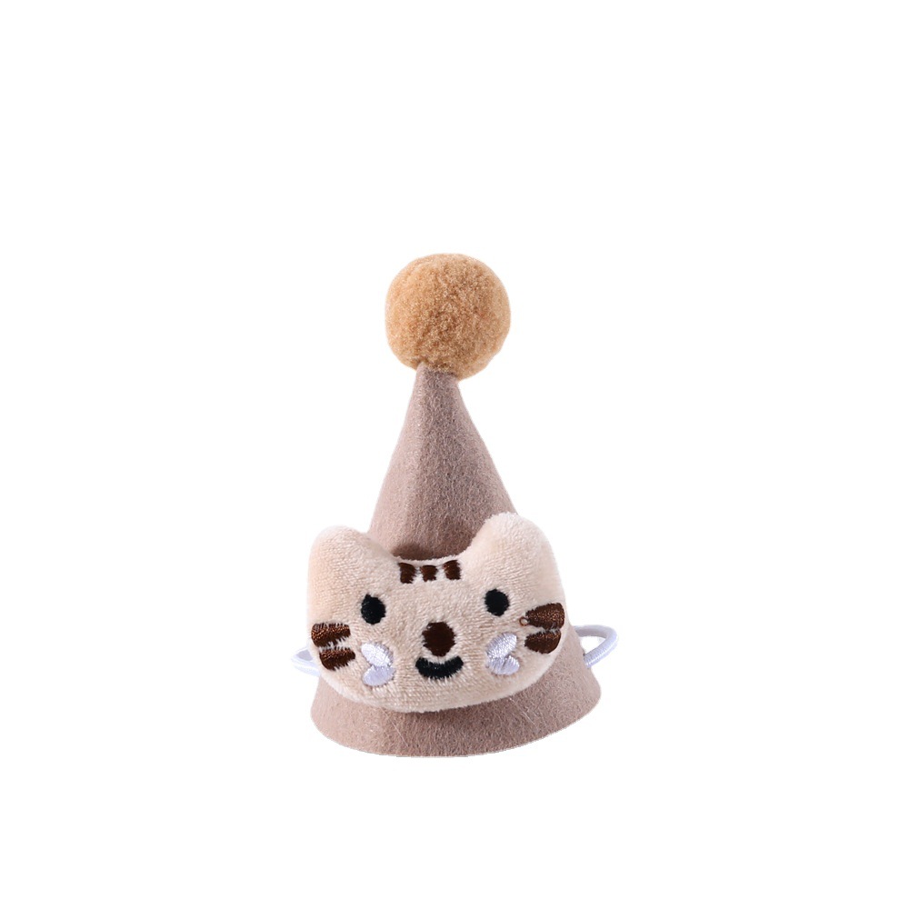 Mascota gato peluche perro cumpleaños sombrero bola tridimensional sombrero felpa muñeca de dibujos animados Navidad señaló sombrero tocado