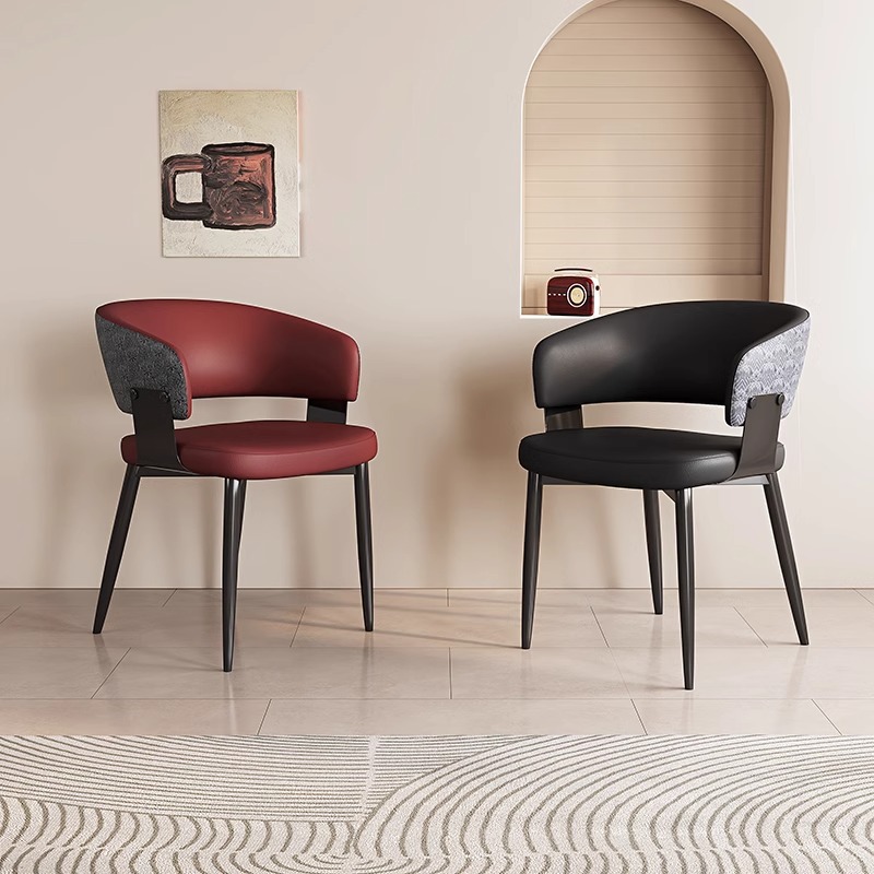 New Chinese Style Light Luxury Italian Style High-End Soft Dining Chair Backrest Home Restaurant Modern Minimalist Dining Table Chair Hotel Stool