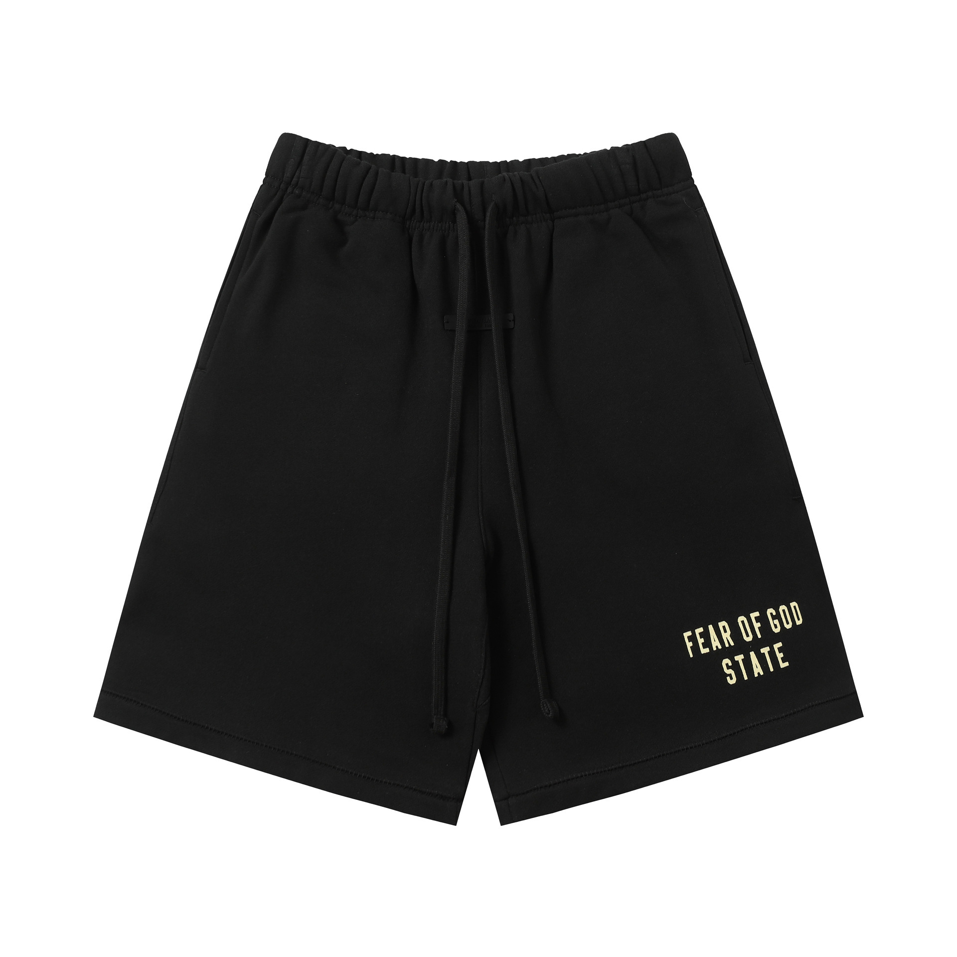 Una pieza de la marca de moda FOG de doble línea ESSENTIALS letra con lema impreso camiseta de manga corta para hombres y mujeres media manga en la calle