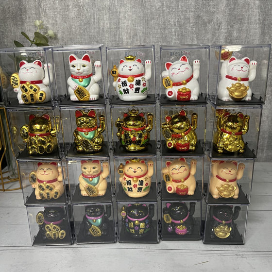 Shake the same solar energy mini lucky cat light energy shake hand car holiday gifts lucky ornaments cross-border