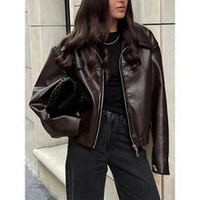 P 15438 Loose Women's Biker Leather Jacket ����Ůʿ����Ƥ��