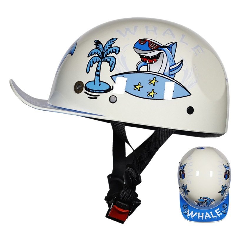 Orz casco de bicicleta eléctrica para niños retro gorra de béisbol monopatín bicicleta medio casco cap