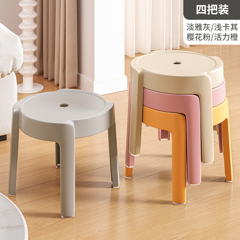 Taburete pequeño de sala de estar taburete de plástico grueso taburete de mesa redonda silla para niños taburete de molino de viento taburete de sala de estar taburete bajo de baño