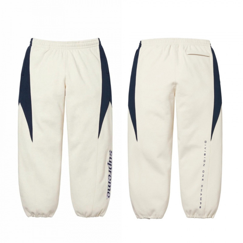 SUPREME SWEAT PANTS, callejera, callejera para hombres, pantalones sueltos de terciopelo, pantalones deportivos casuales.