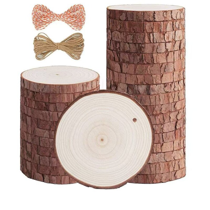 Manufacturer Wholesale Fir Wood Round Slices DIY Craft Materials Christmas Log Slices Decorative Background Wall Tree Ring Wood Slices