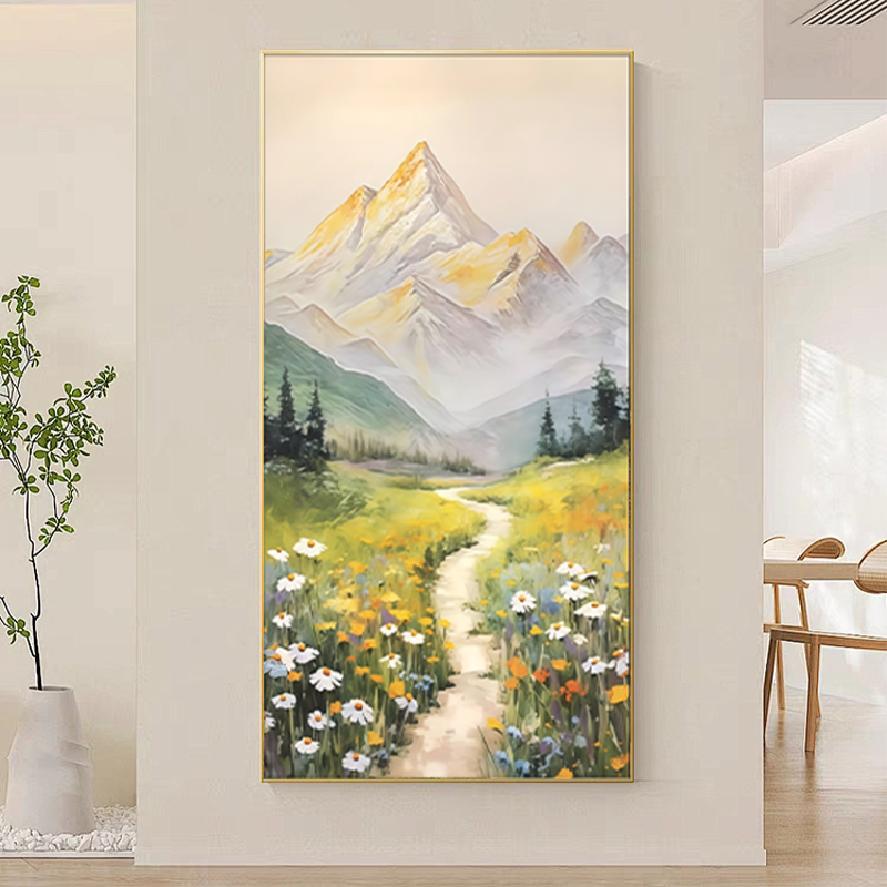 Hand-painted Oil Painting Hallway Hanging Painting Dafen Oil Painting Village Modern Home Decorative Landscape Painting