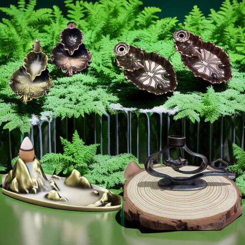 New Reverse Flow Incense Burner, Household Indoor Incense Burner, Creative Alloy Sandalwood Agarwood Incense Burner, Lotus Pond Aromatherapy Burner, Aromatherapy Decorative Piece