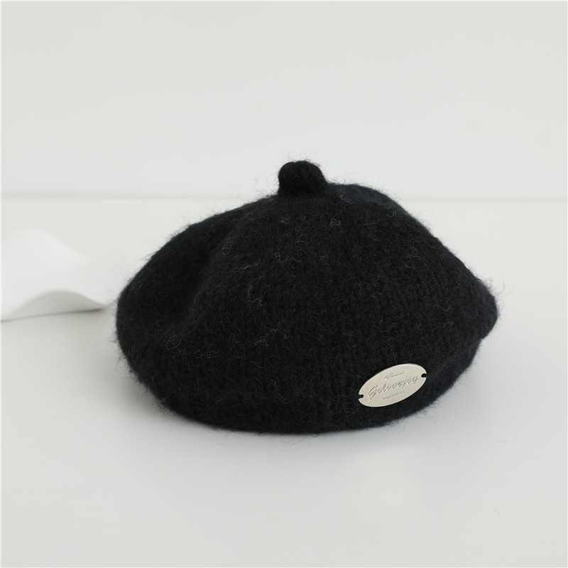 Unisex-Kindermützen Herbst/Winter Flut Unifarbene Künstlermützen Retro-Baskenmützen für Jungen und Mädchen_voghion.com