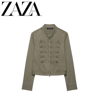ZAZA 自制欧美风 批发女装 时尚拿破仑扣立领拉链外套UYV160053