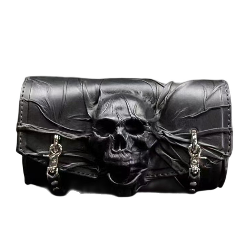 Transfronterizo nuevos hombres creativos bolsa de cintura de almacenamiento de cuero cráneo horror elemento accesorios de Halloween llevar a cabo