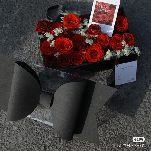 Flower cake box gift packaging box transparent fruit flower box bow flower box Valentine's Day Internet celebrity gift box