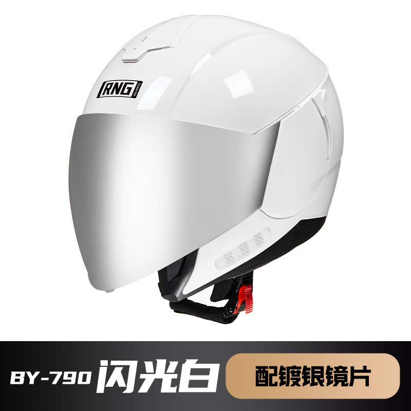 RNG marca motocicleta casco 3/4 medio casco motocicleta unisex casco montar casco coreano pedal casco