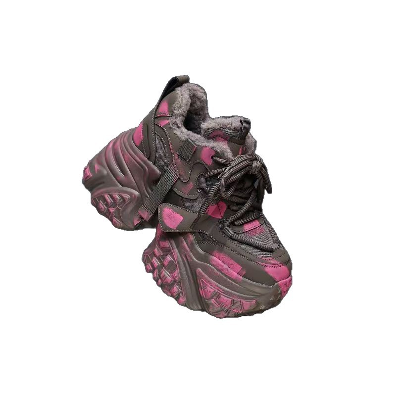 Women's Height-Increasing Thick-Soled Dad 2026 Spring/Summer New Gradient Color Vintage Style High-End Sports Casual_vogvips.com