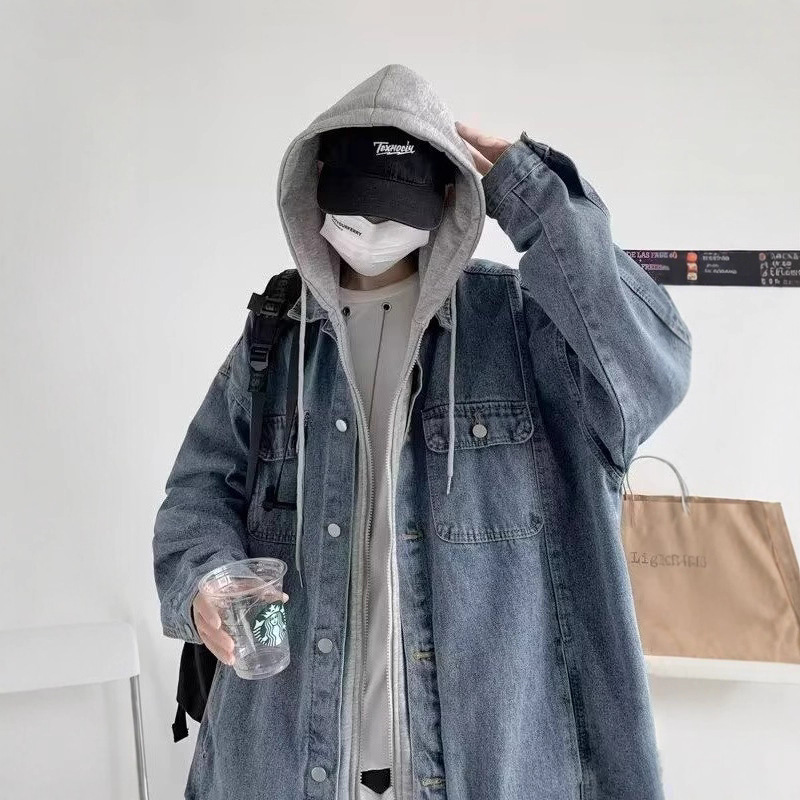 Casual Versatile Trendy Faux Two-Piece Denim Jacket for Men and Women, Spring Style, Ins High Street Fashion Brand Niche Design Jacket