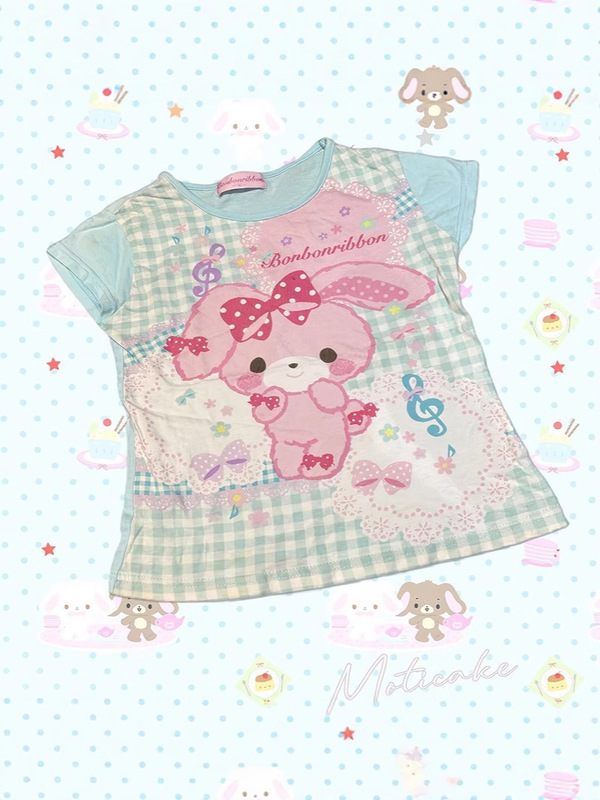 日本の子供の趣味の復刻mezzopianoの甘くてかわいい娘の服の漫画のプリントの柔らかい妹の古着のtシャツの半袖|undefined