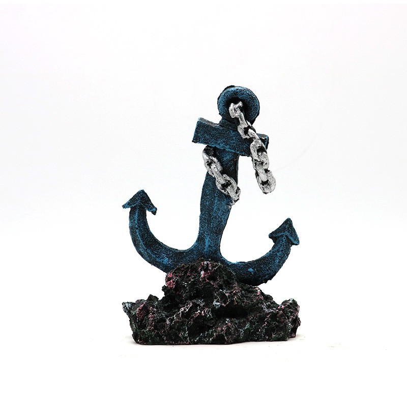 Decoración de resina de paisajismo creativo barco de pesca naufragio refugio casa pecera decoración conjunto de anclaje decoración creativa bajo el agua