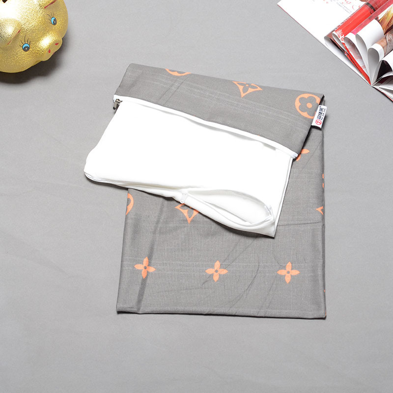 그레이 순면 베갯잇 + 명주 이너커버 세트 (색상 랜덤)