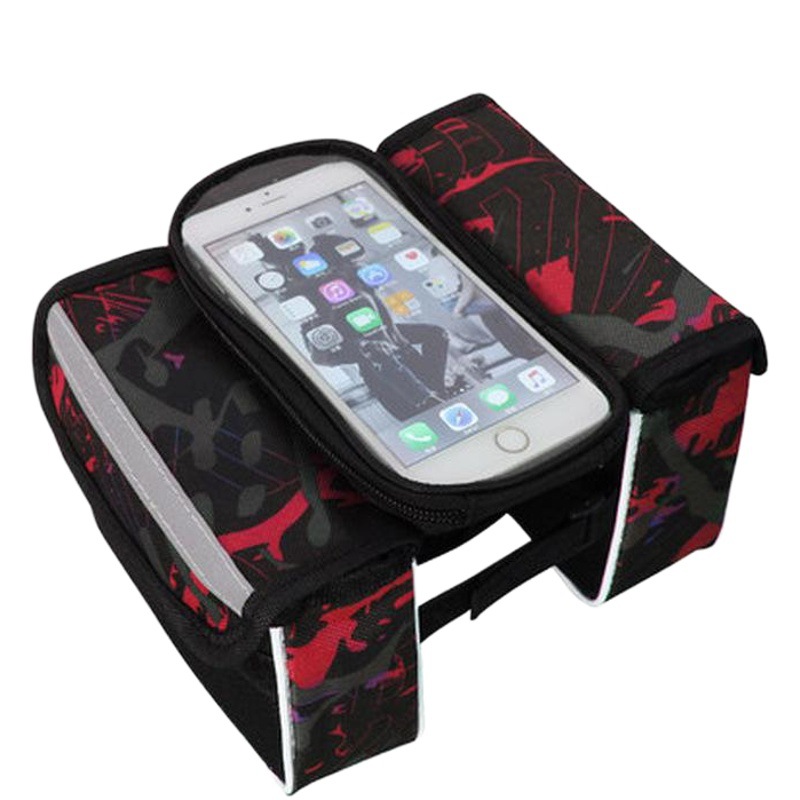 Venta al por mayor bolsa de haz de auto-conducción bolsa de bicicleta de montaña bolsa de teléfono móvil de pantalla táctil bolsa de sillín extra grande bolsa de tubo superior Bolsa De Marco