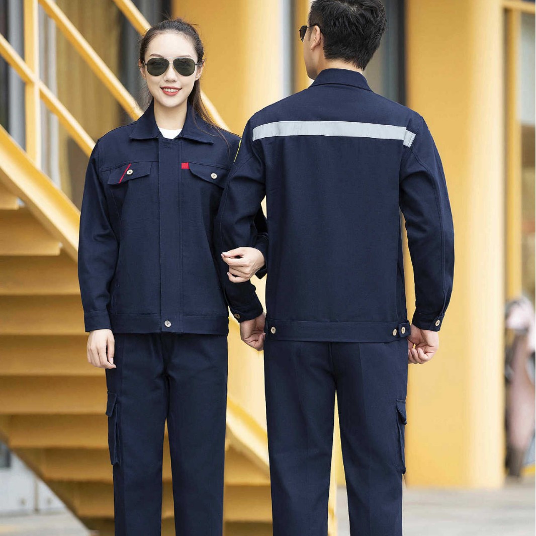 纯棉阻燃服定制夏季工作服套装电焊劳保服防烫长袖防护机械厂服弯