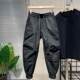 Spring and Summer Quick-drying Cropped Harlan Pants Large Pocket Loose Leg Overalls Men's Fashion Brand Handsome All-match Casual Pants