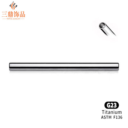 (G23 Titanium) Titanium Alloy Intraoral Threadable Retainer Ear Nail Brow Nail Hypoallergenic Straight Rod Piercing Jewelry Accessory