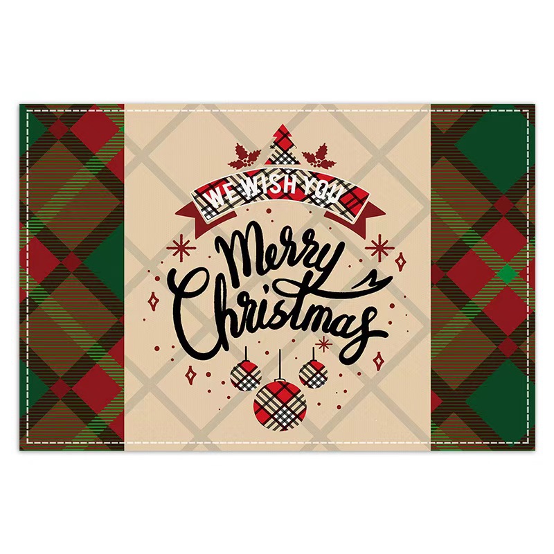 Transfronterizo temu explosión de Navidad invierno árbol de Navidad muñeco de nieve lino estampado conjunto de lino estampado