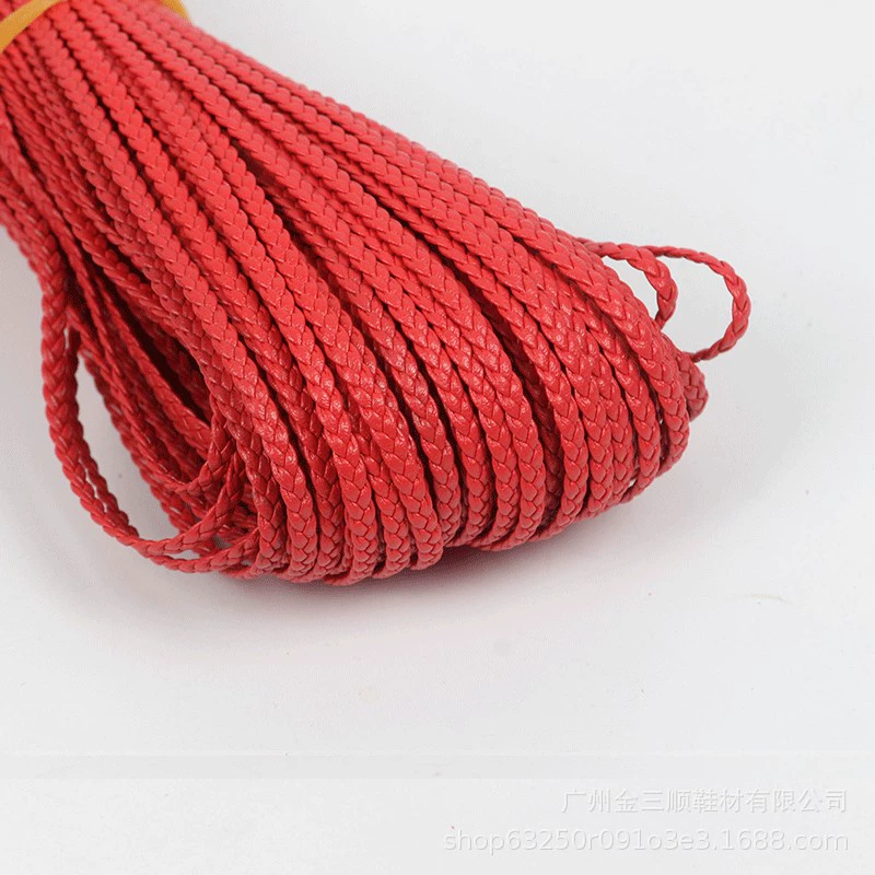 Плетеная веревка кожаная 5-12 мм трехниточная тканая DIY одежда обувь сумка аксессуары прямые продажи с фабрики