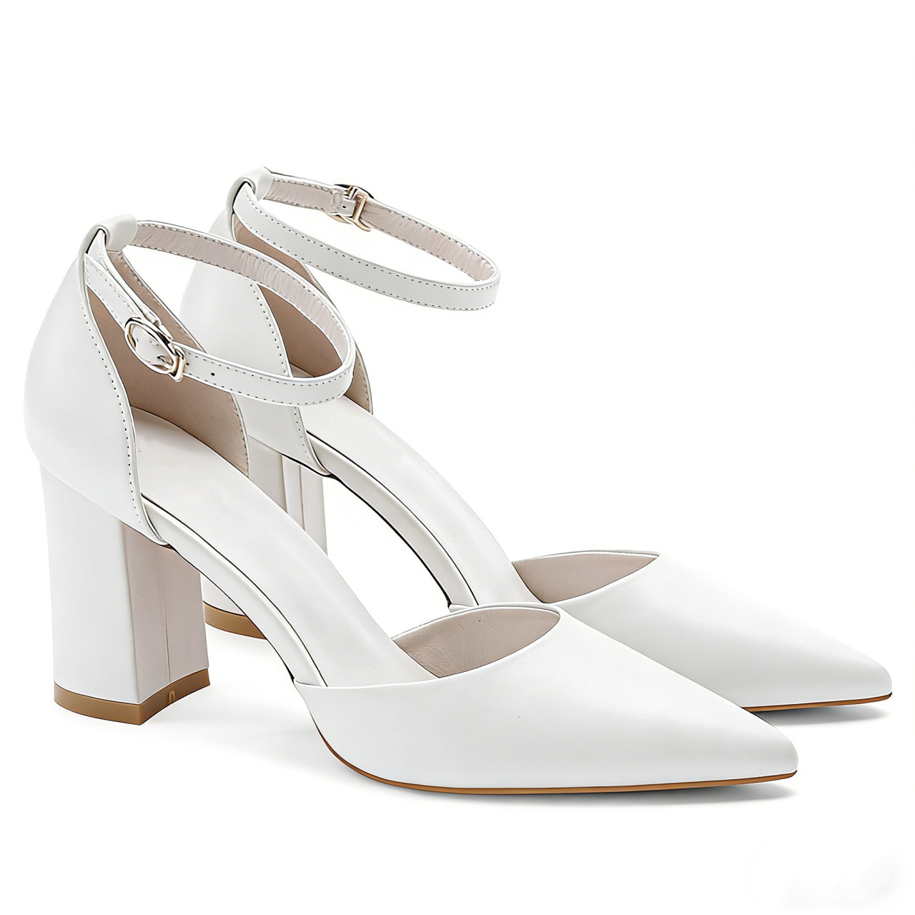Zapatos de tacones altos puntiagudos, tacones gruesos de mujer, primavera y verano 2026, nuevos tacones medios con hebilla de estilo de hadas zapatos individuales