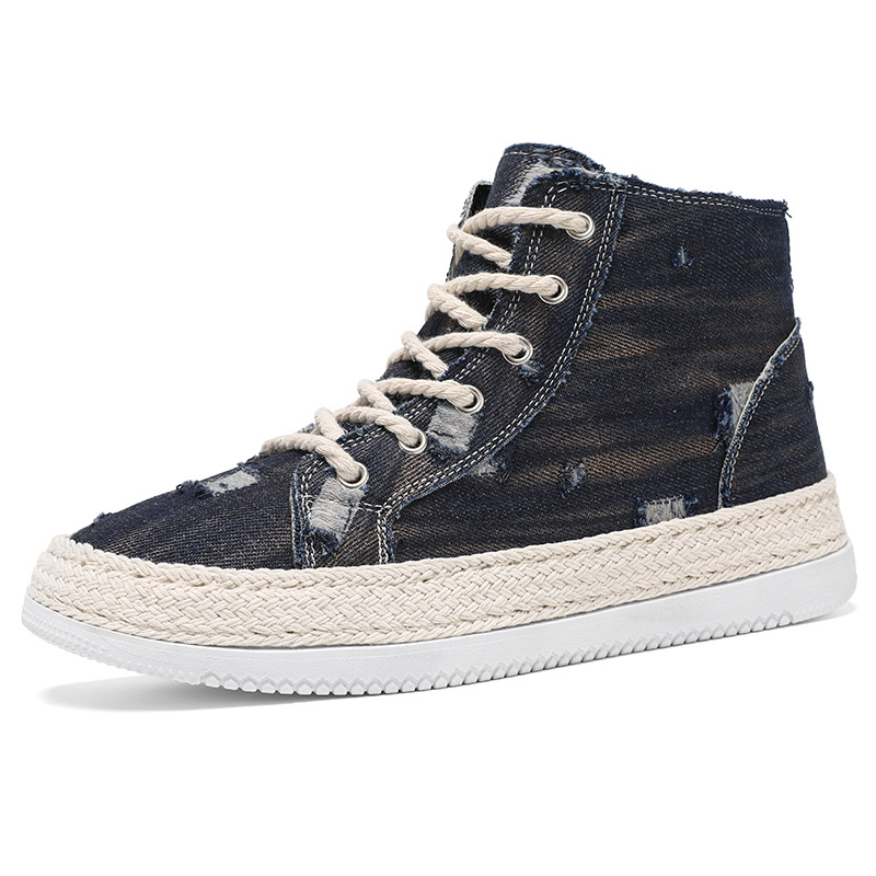 Zapatos de lona para hombres otoño 2024 nuevos zapatos de hombre de moda zapatos de skate de alta altura de moda juvenil zapatos deportivos casuales para hombres