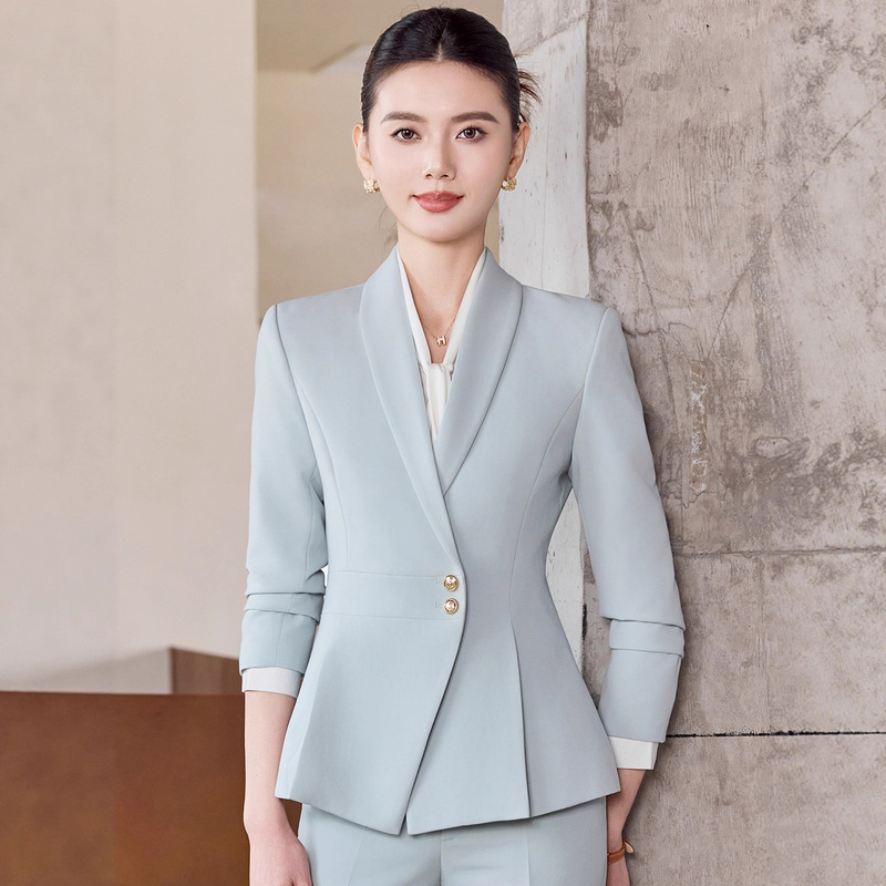 Light Green Suit Women's Autumn and Winter Beauty Salon Work Clothes Classy Professional Suit Medical Beauty Oral Front Desk Elegant Work Clothes