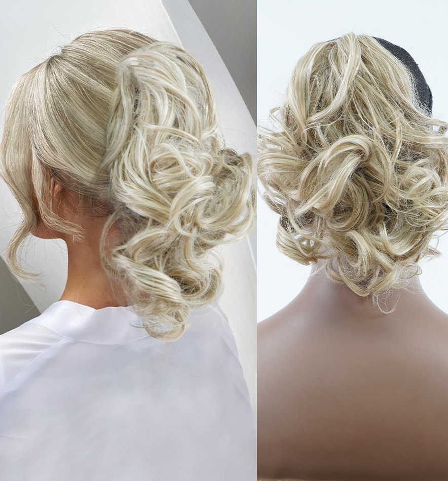 Comercio exterior transfronterizo Amazon peluca Cola de Caballo nuevo rizado alta temperatura de seda pinza modelado Cola de Caballo tocado