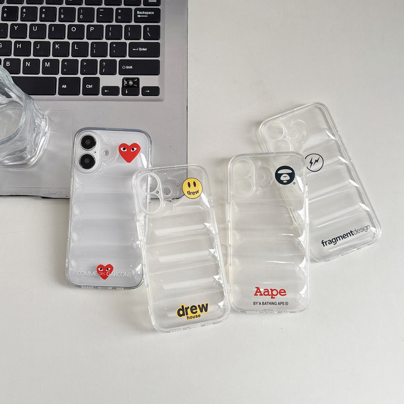 Simple transparent down jacket Apple 11 mobile phone case airbag anti-fall protective cover iPhone13 foreign trade couple 15PM Simple transparent down jacket Apple 11 mobile phone case airbag anti-fall protective cover iPhone13 foreign trade couple 15PM