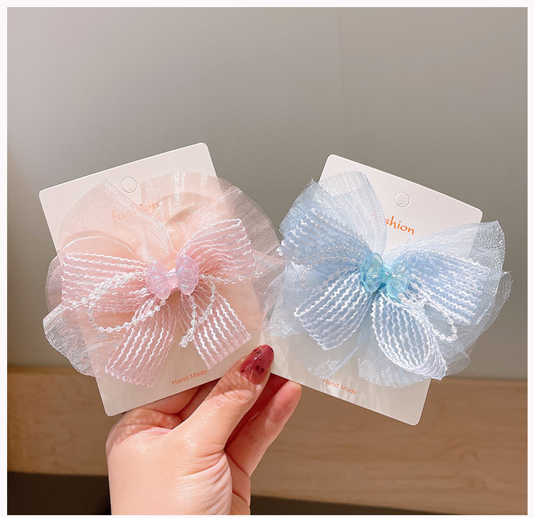 Girl's Cute Sweet Bow Knot Cloth Hair Clip display picture 5