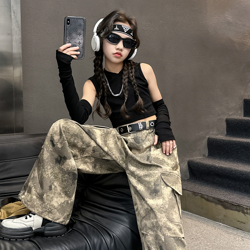 Camouflage autumn trousers hip-hop style