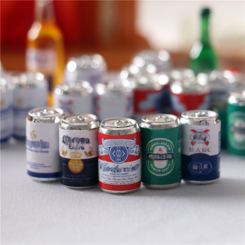 Dollhouse Miniature Food and Drink Soda Beer Cans Shooting Props Micro Scene Ornaments