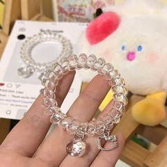 クリアで透明な電話コードスイート kt ペンダントヘアゴムシンプルで多用途の高弾性と耐久性のあるヘアゴムヘアロープ