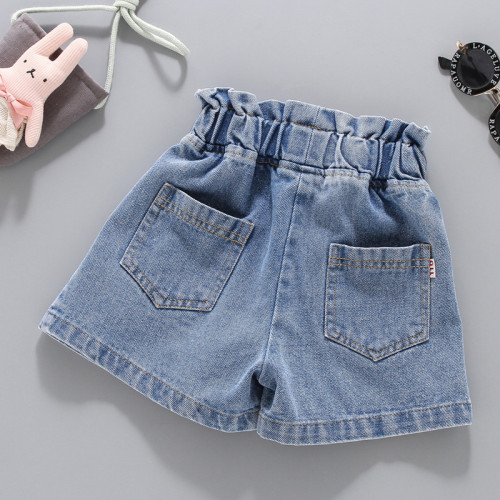 Girls 'pleated denim shorts for summer, new children's jeans for women's baby hot pants, short Korean style