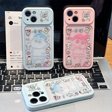 情侣线条小新妮妮适用苹果17promax手机壳女生高颜值16/15大视窗