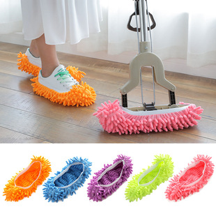 Chenille Lazy Floor Mopping Shoe Covers for Repeated Use, Thickened and Enlarged Floor Cleaning, Removable and Washable Silent Home Slippers