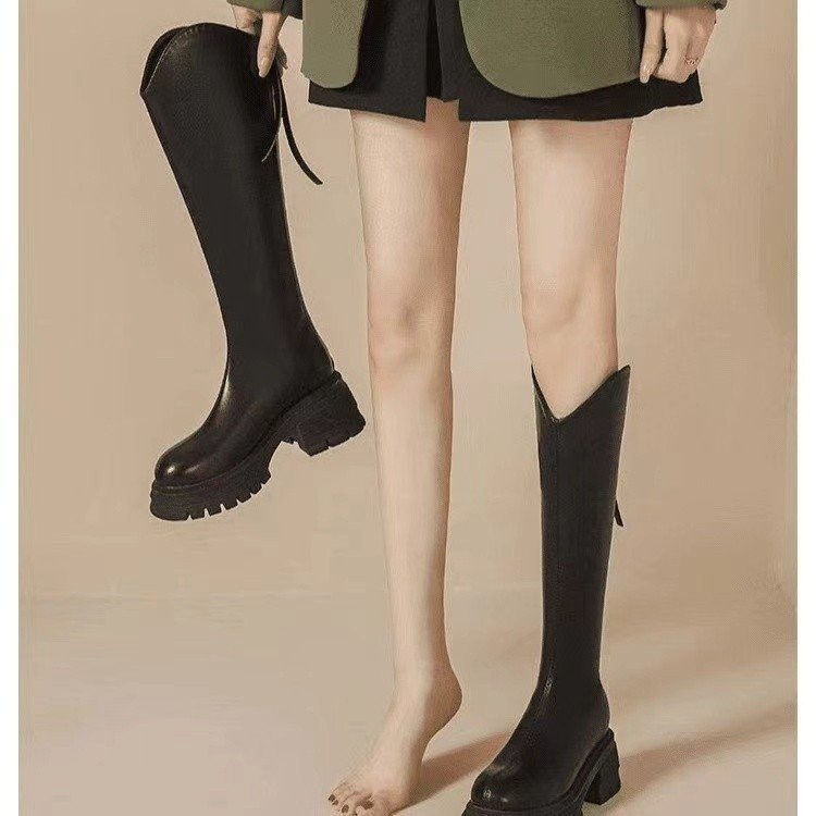 Demi-season retro high boots platform