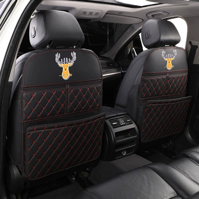 Car Anti-Kick Pad, Seat Back Protection Pad, Backrest Protective Pad, Children's Rear Seat Car Anti-Wear and Anti-Dirt Pad (Chair back anti-kick pad) - black-beige-may-you-always-be-safe-and-sound
