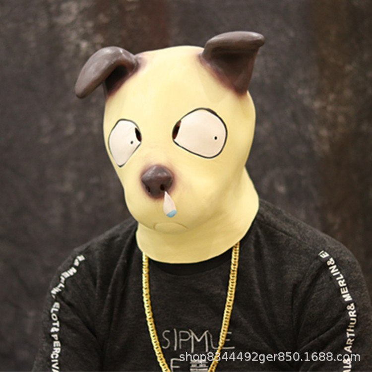 Máscara de perro mocos divertido perro Erha tocados Halloween lindo animal vestir accesorios de rendimiento