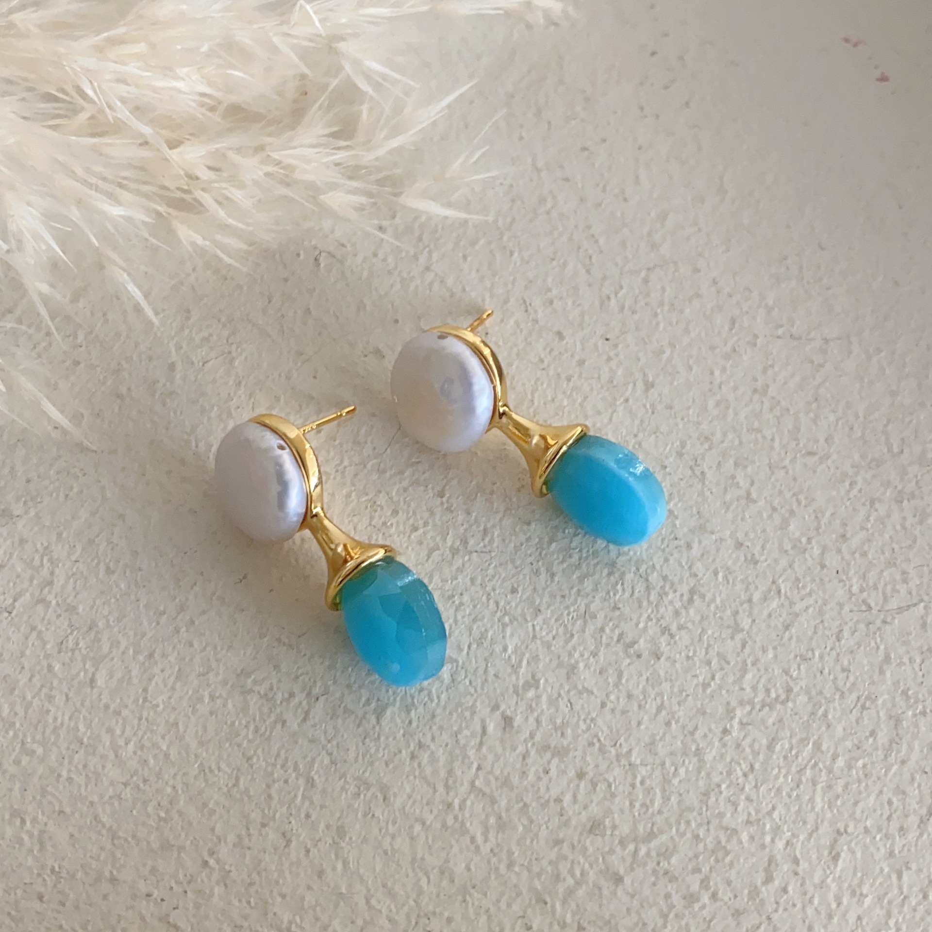 Francés retro verano nuevo barroco incrustaciones rhinestone pendientes suave elegante nicho diseño para las mujeres