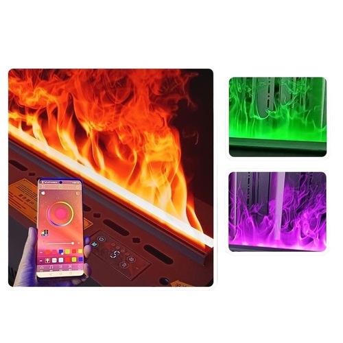 w! New 3D atomized fireplace European style decoration embedded living room fireplace core intelligent simulation flame humidifier blue