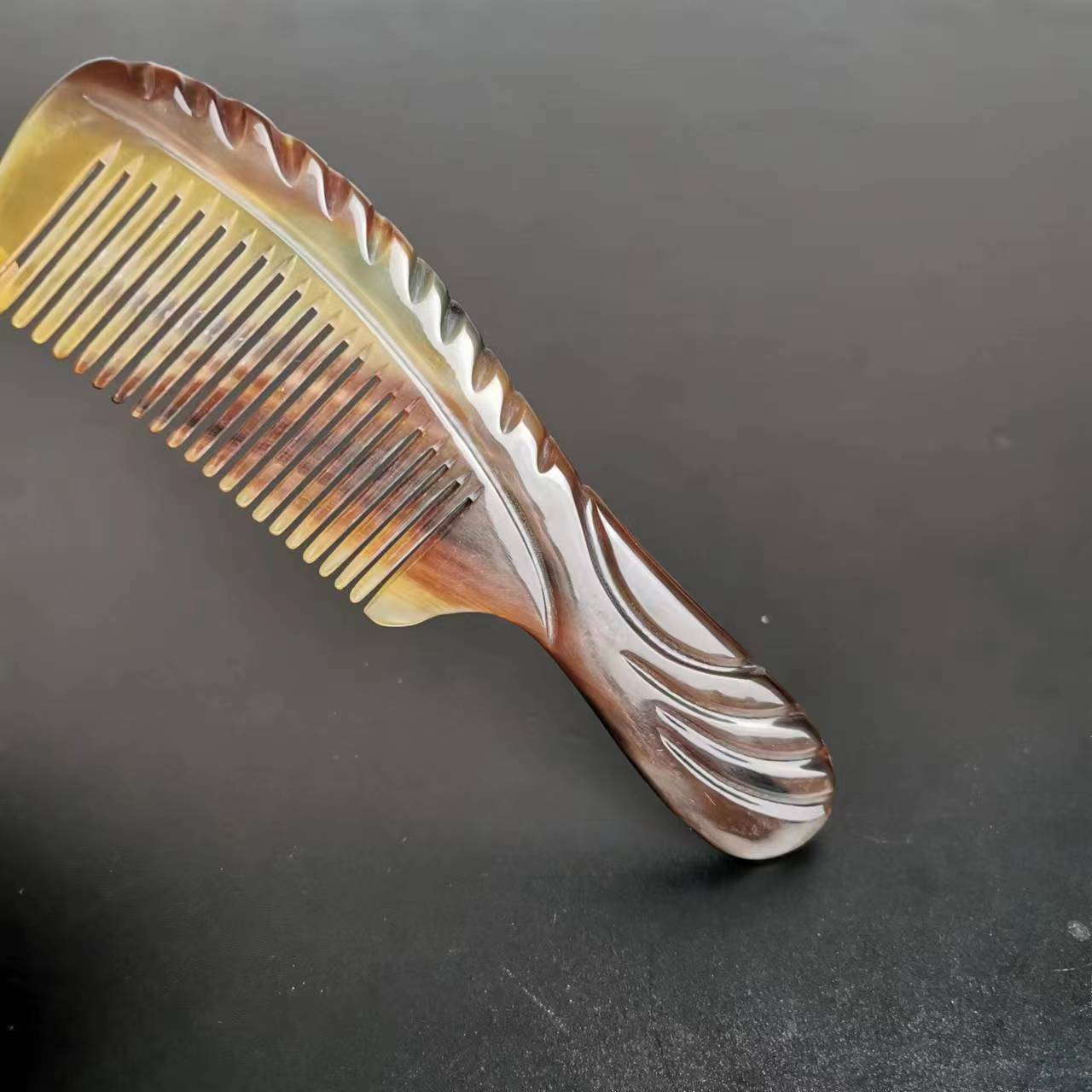 16cm 검은 꽃 뿔 빗
